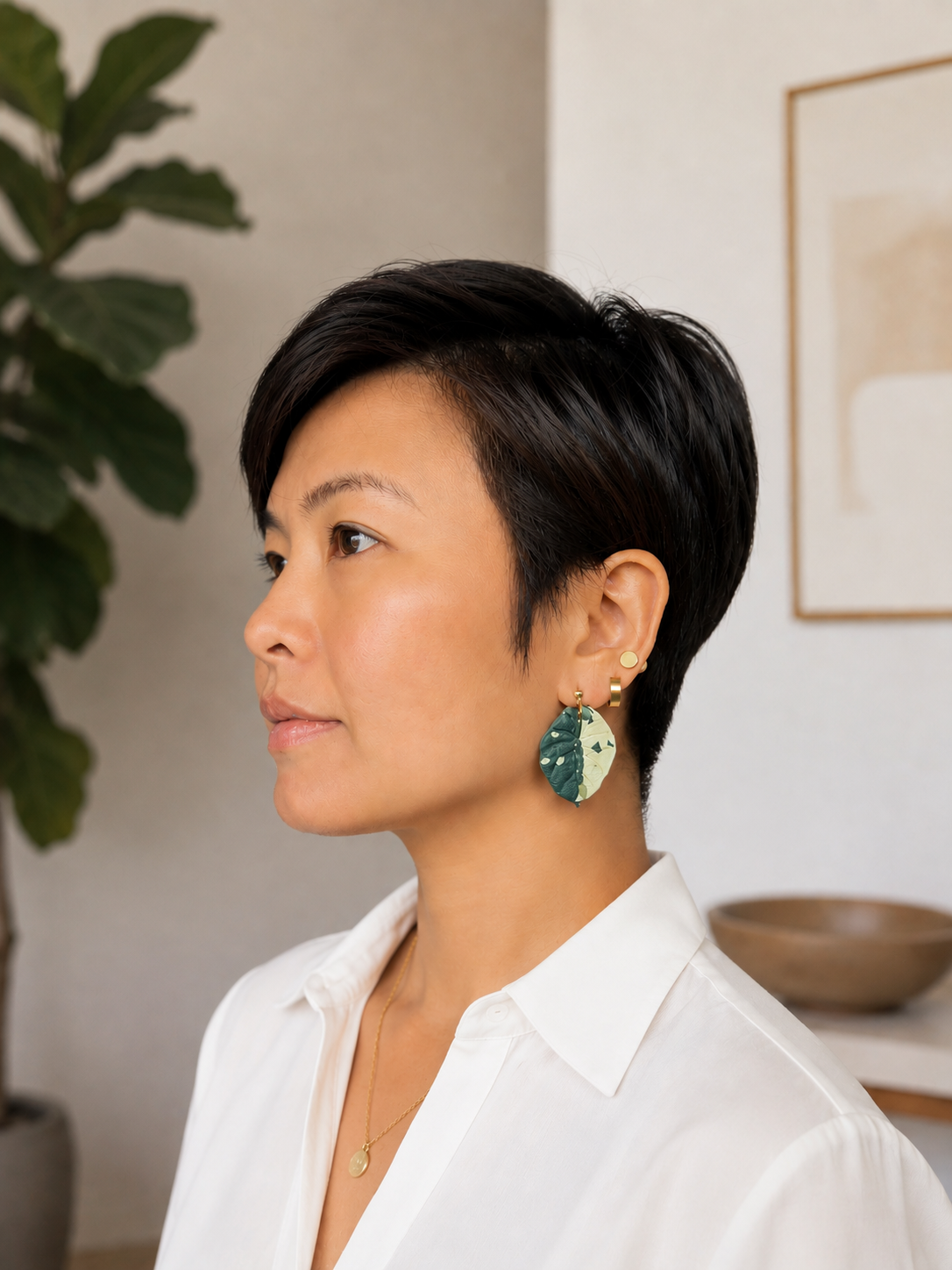 Alocasia Maharani Albo Earrings