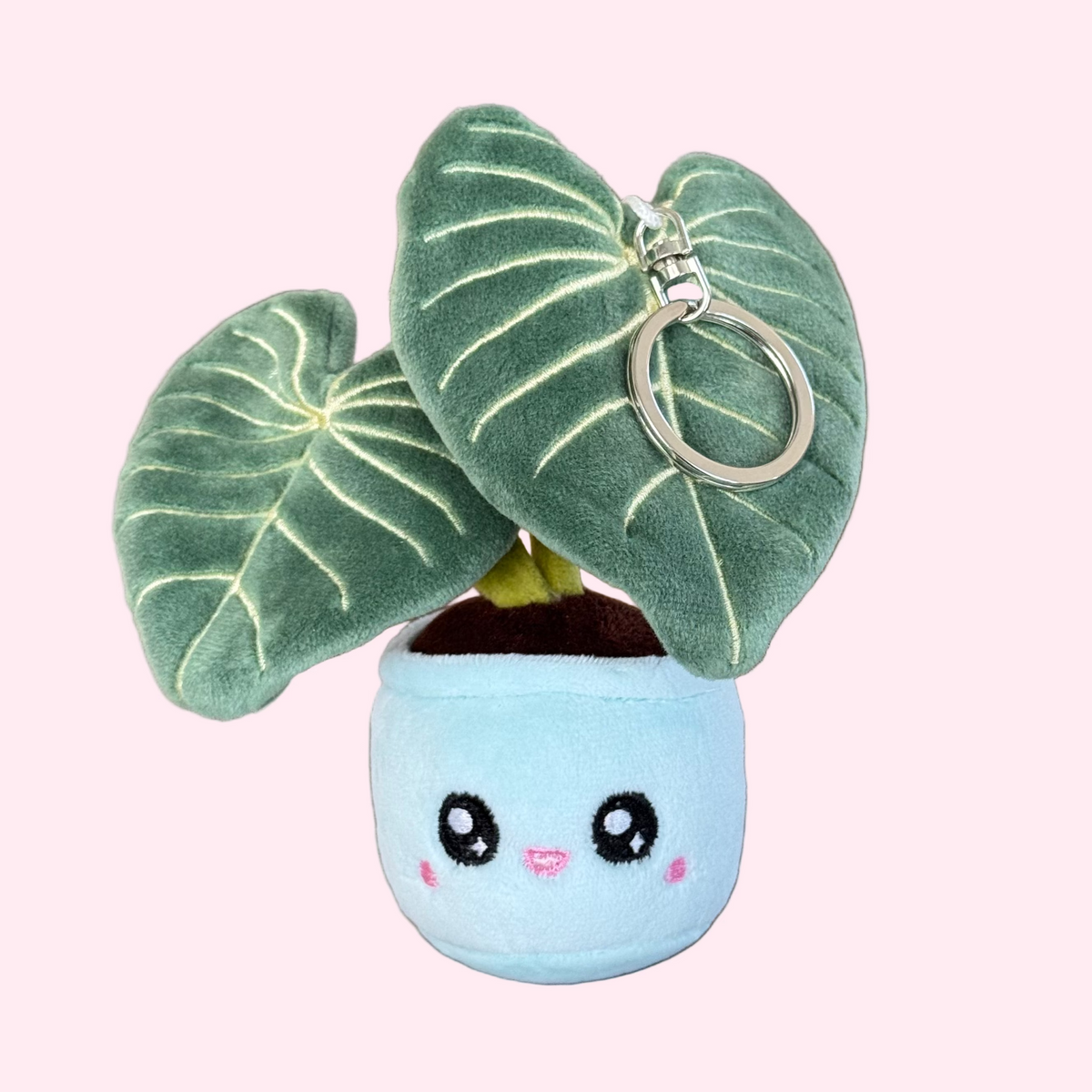 Philodendron Gloriosum Plush Keychain – 5″ Rare Houseplant Bag Charm