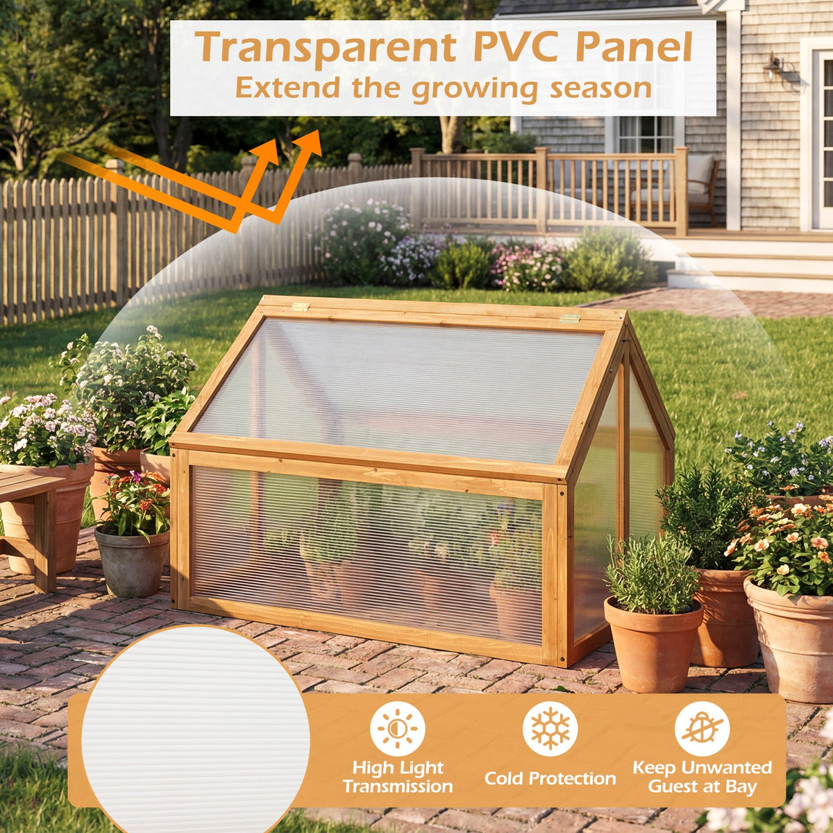 Wood Cold Frame Greenhouse with Openable Roof