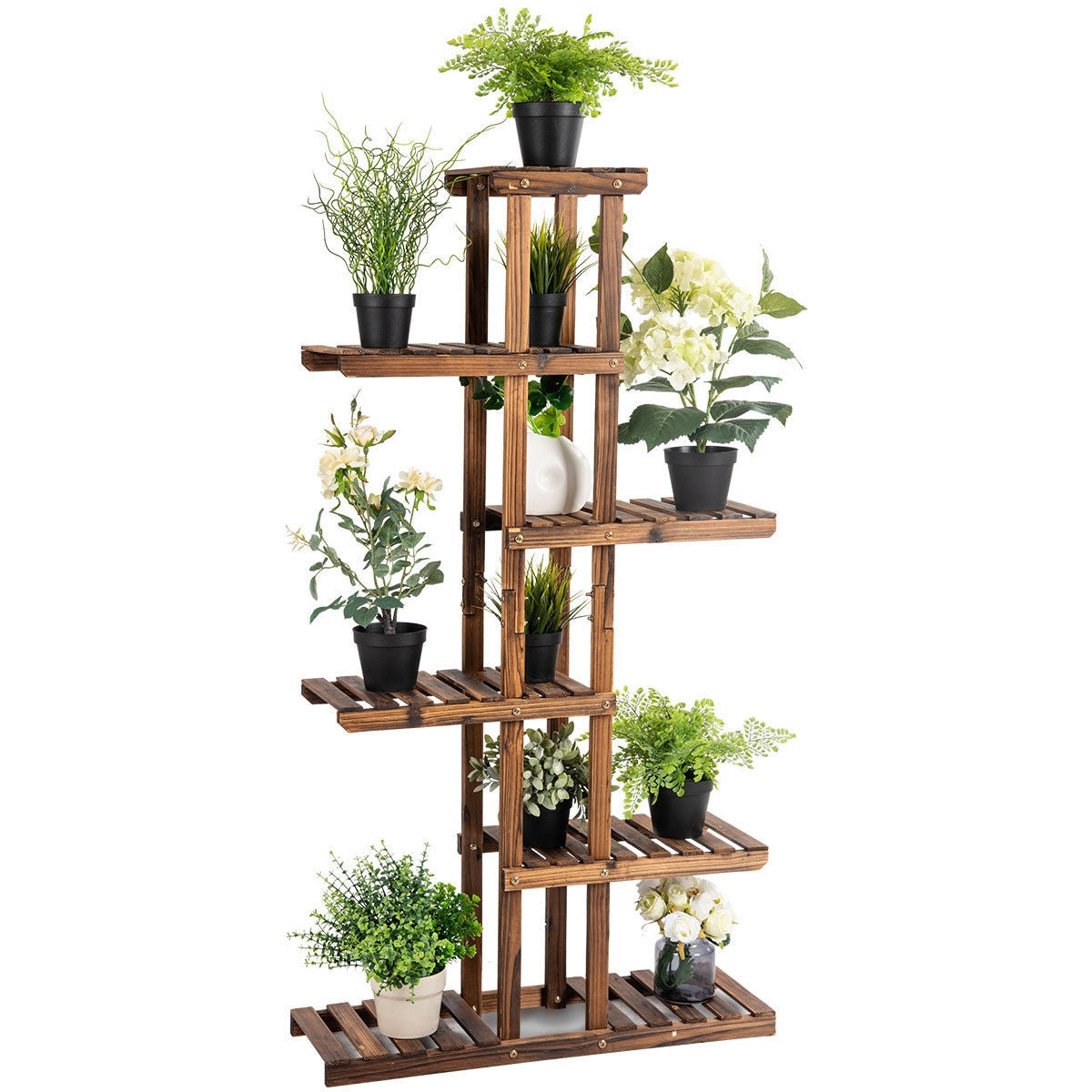 6-Tier Garden Wooden Plant Rack