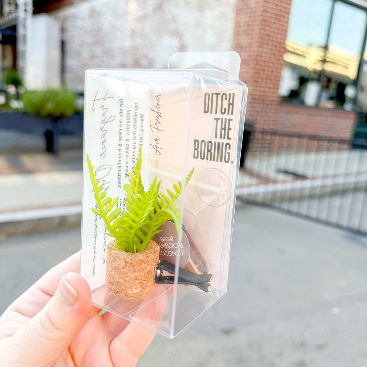 Fern vent clip car diffuser in a cork pot, photo 2