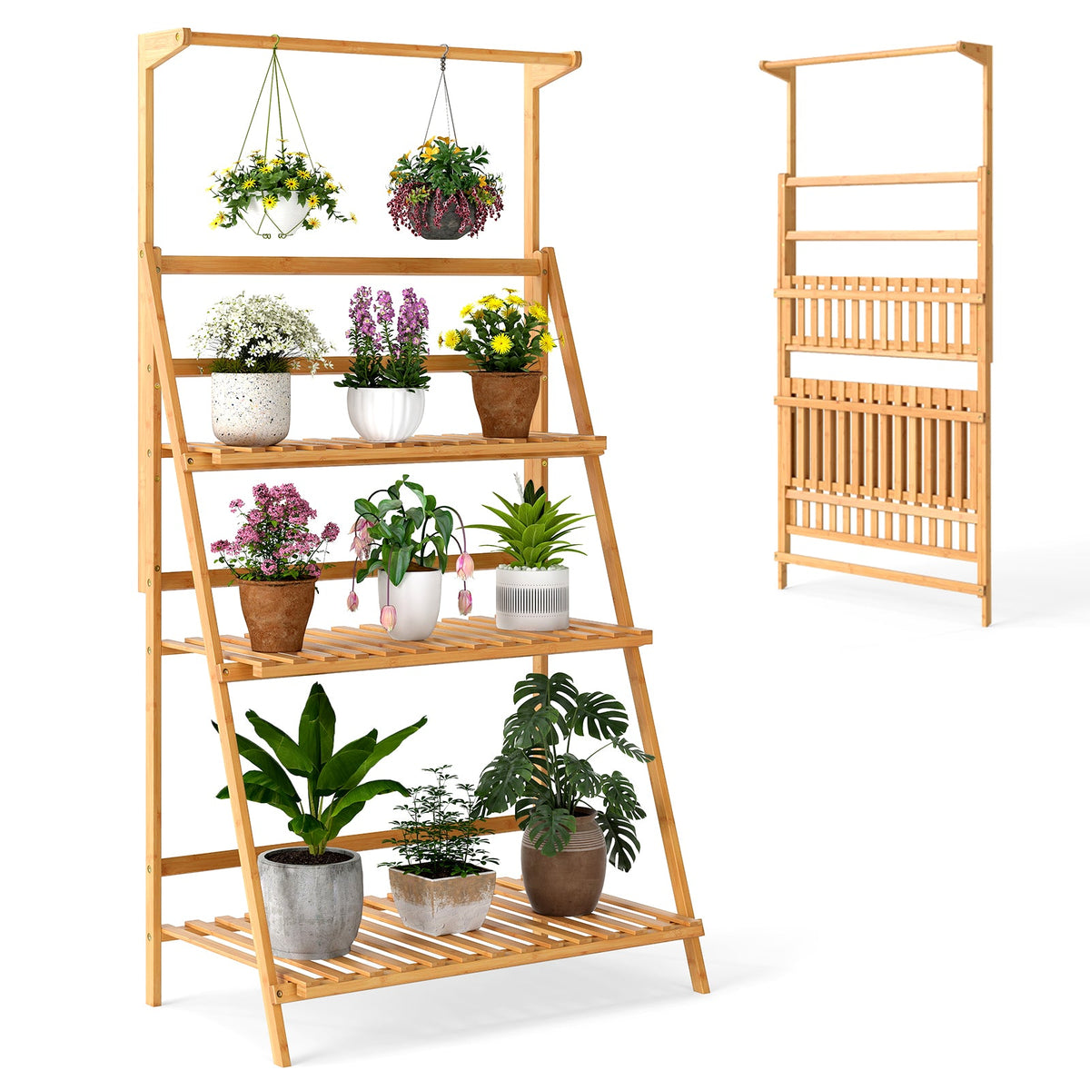 3-Tier Bamboo Hanging Plant Stand
