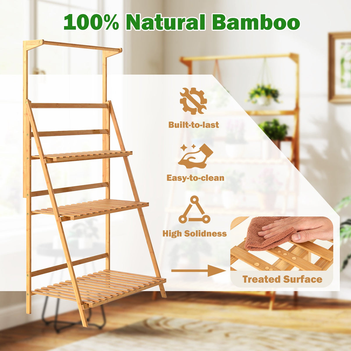 3-Tier Bamboo Hanging Plant Stand