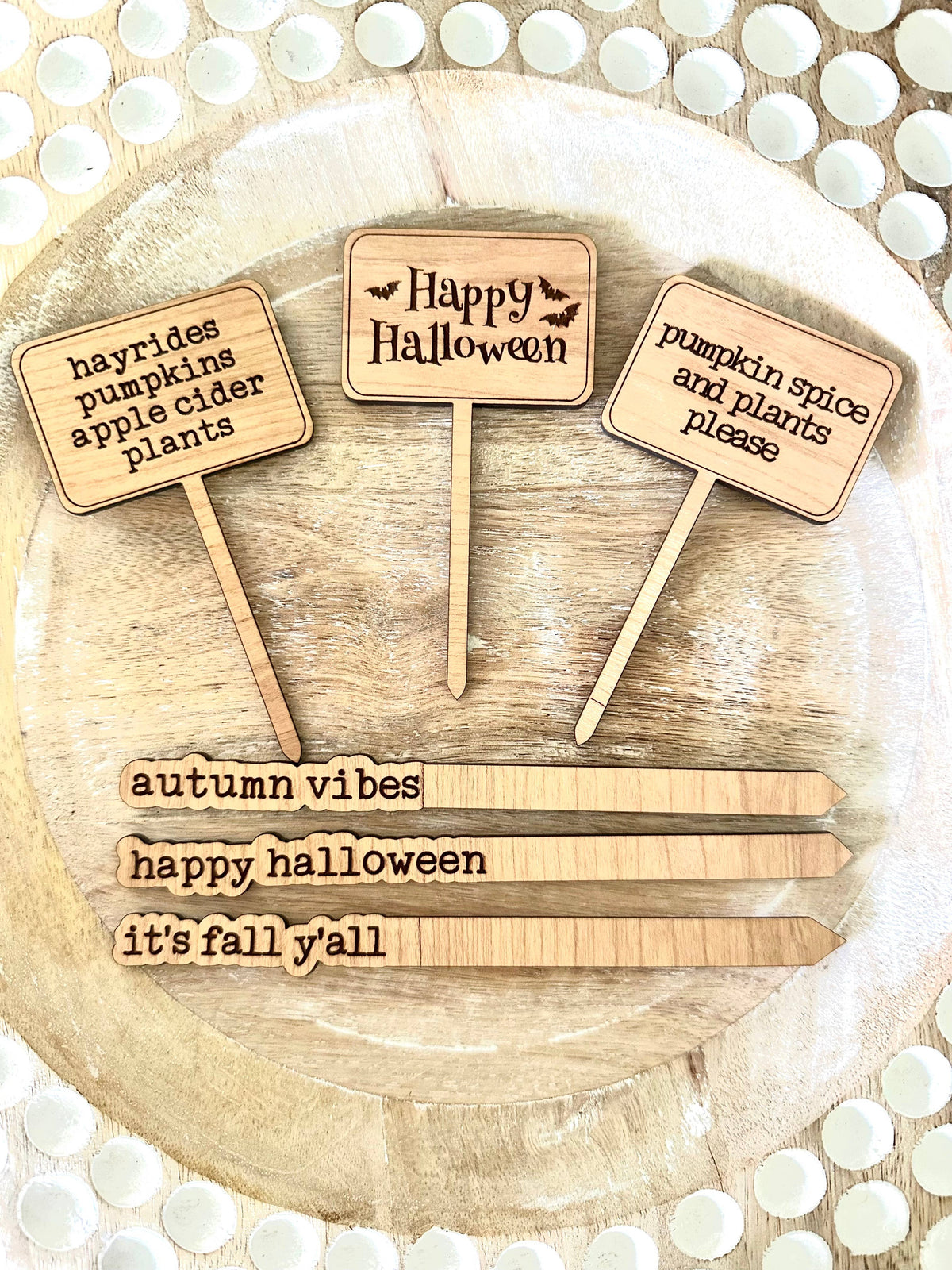 Fall Halloween Wood Plant Sticks Signs: Its Fall Y'all