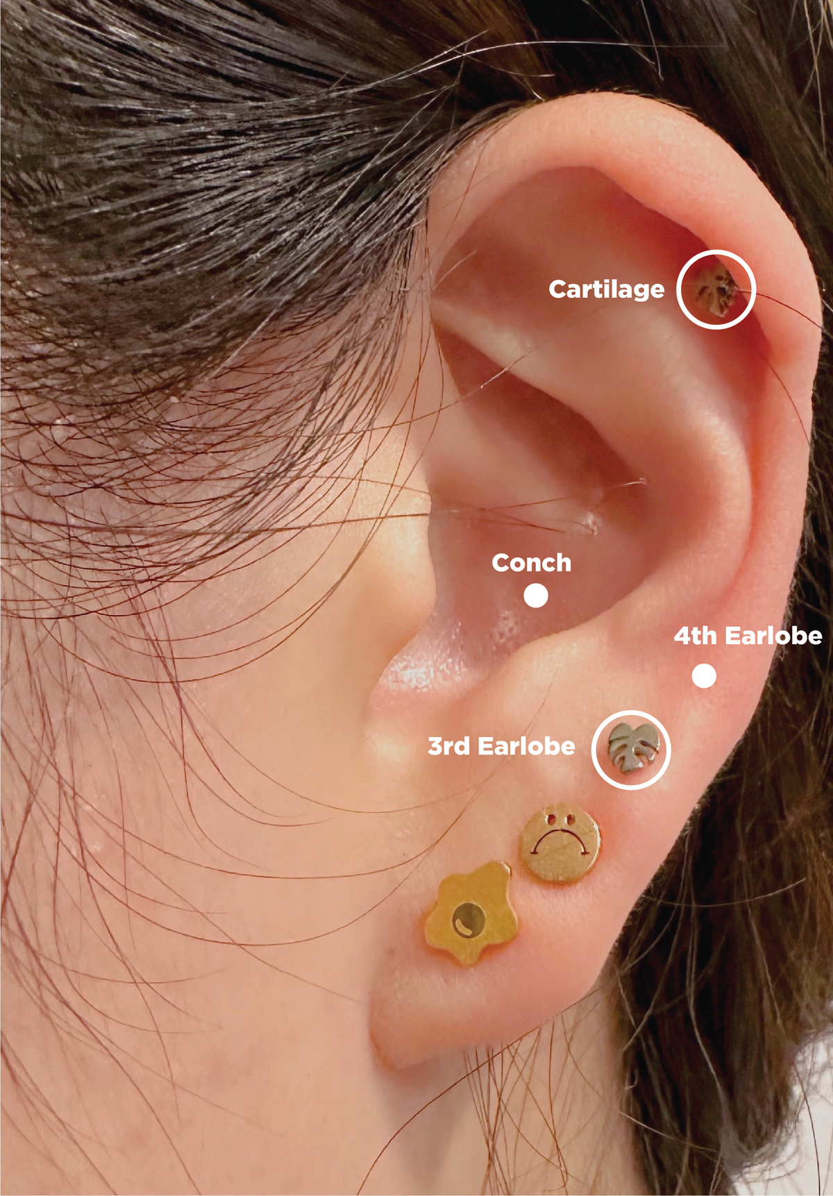 Flat Back- Teeniest Tiniest Monstera Deliciosa Earring Studs