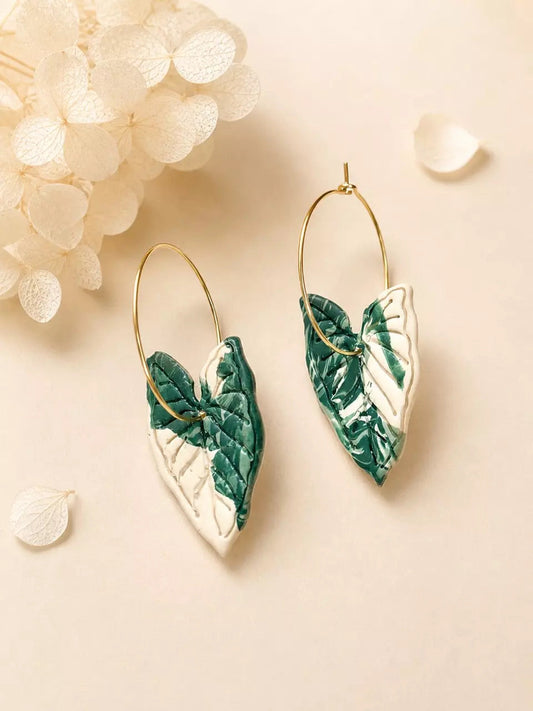 Alocasia Frydek Variegated Earrings