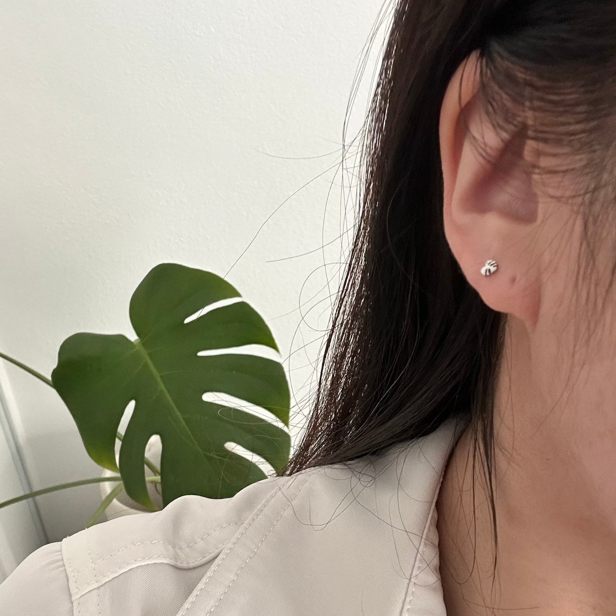 Flat Back- Teeniest Tiniest Monstera Deliciosa Earring Studs