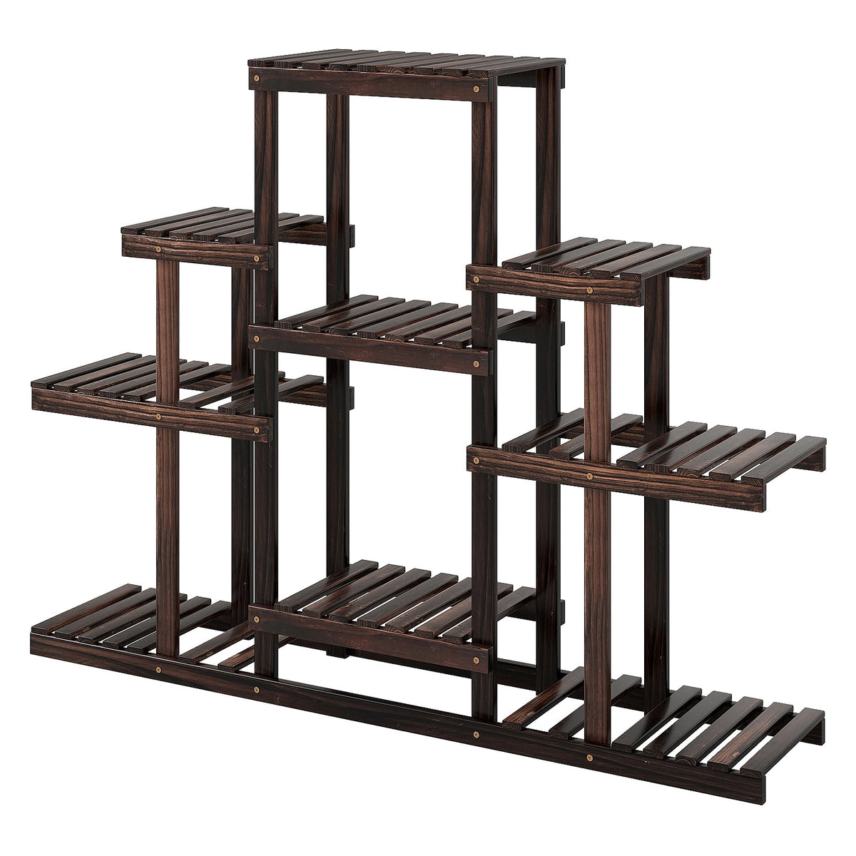 6-Tier Corner Pine Plant Stand