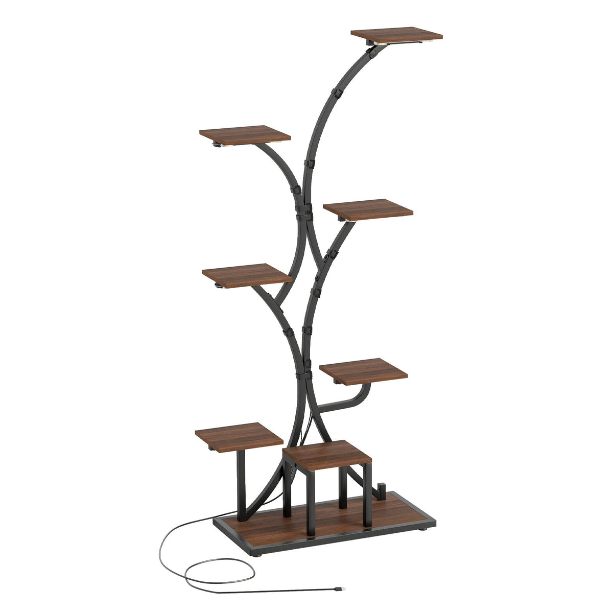 8-Tier Corner Plant Stand with Grow Lights, 58 in