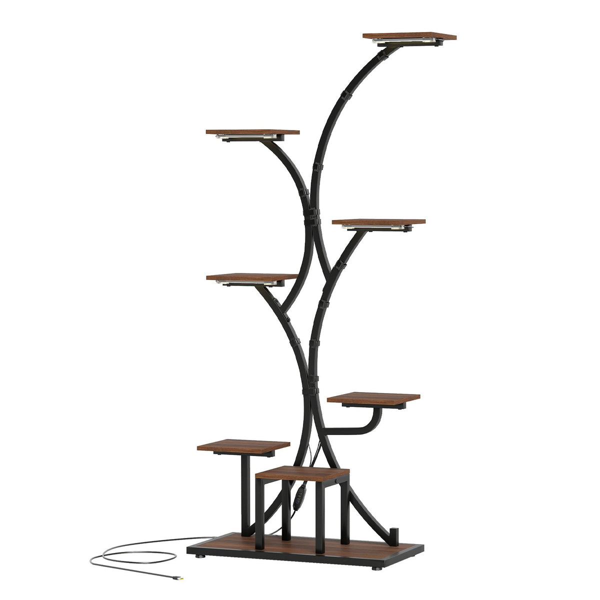8-Tier Corner Plant Stand with Grow Lights, 58 in