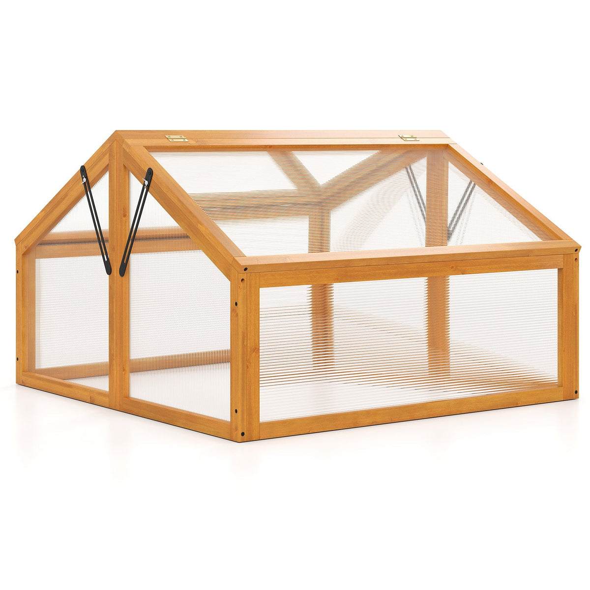 Wood Cold Frame Greenhouse with Openable Roof