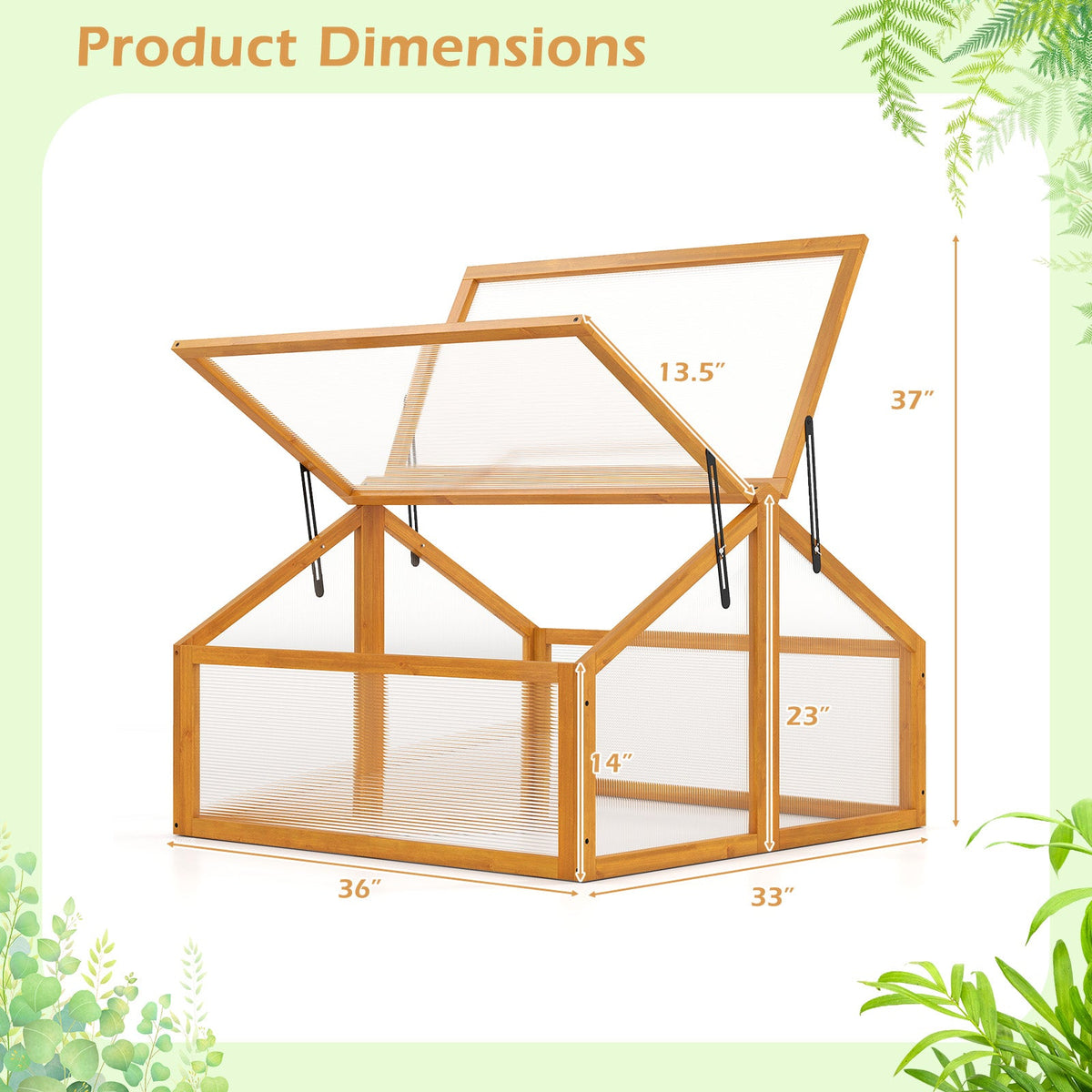 Wood Cold Frame Greenhouse with Openable Roof