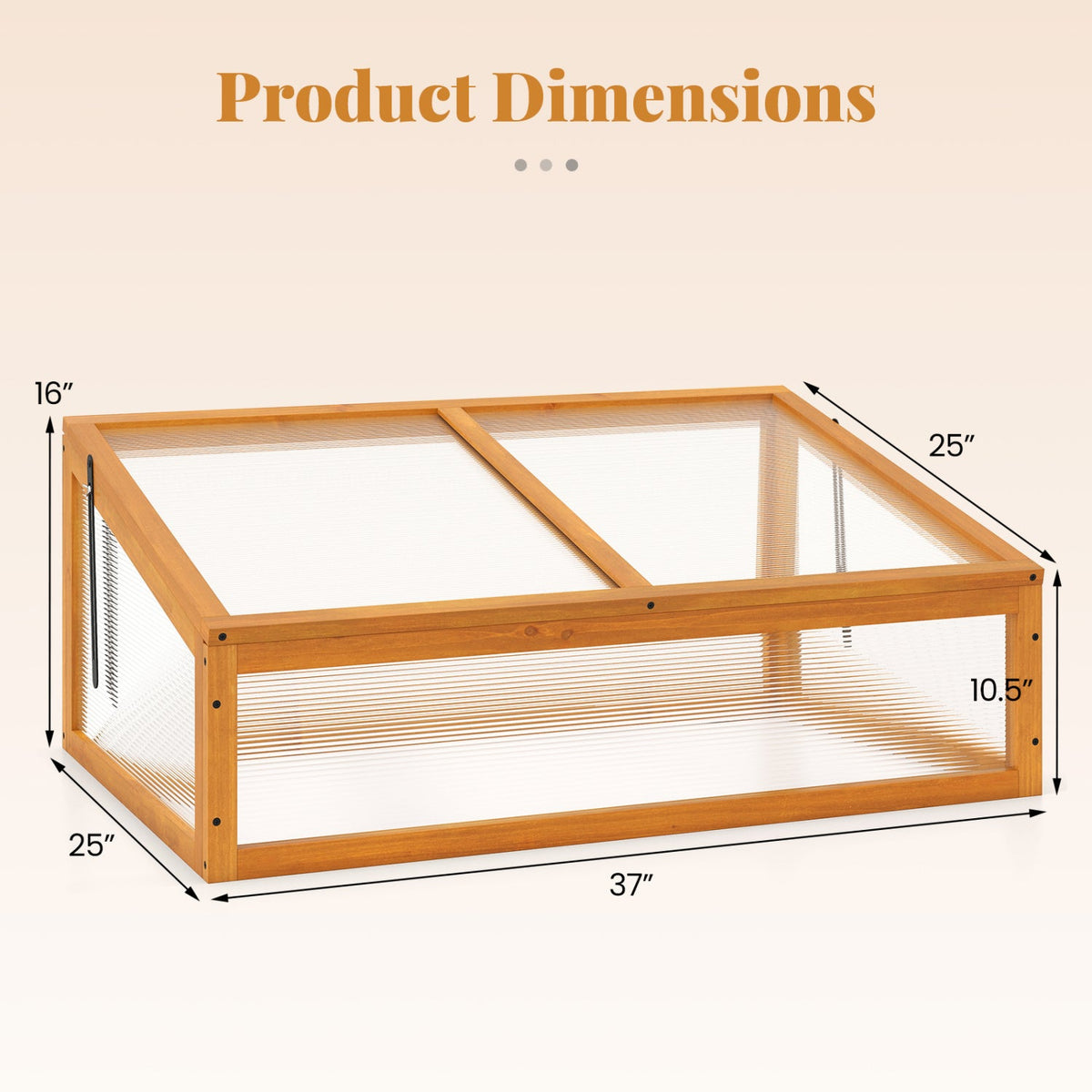 Wood Cold Frame Greenhouse with Flip-Top Roof
