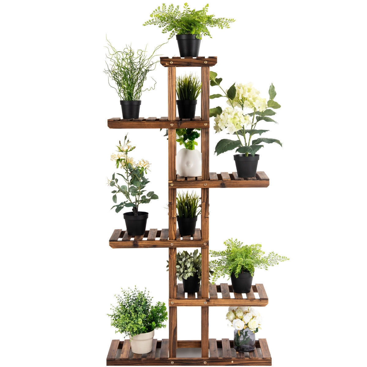 6-Tier Garden Wooden Plant Rack