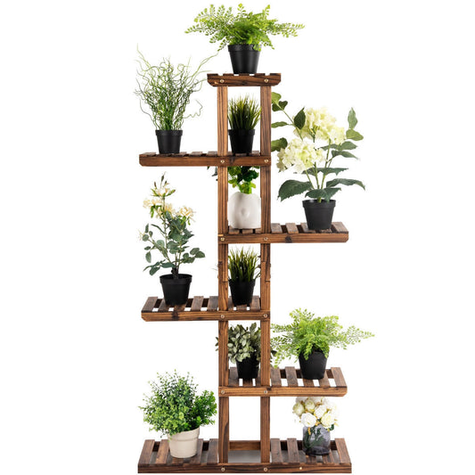 6-Tier Garden Wooden Plant Rack