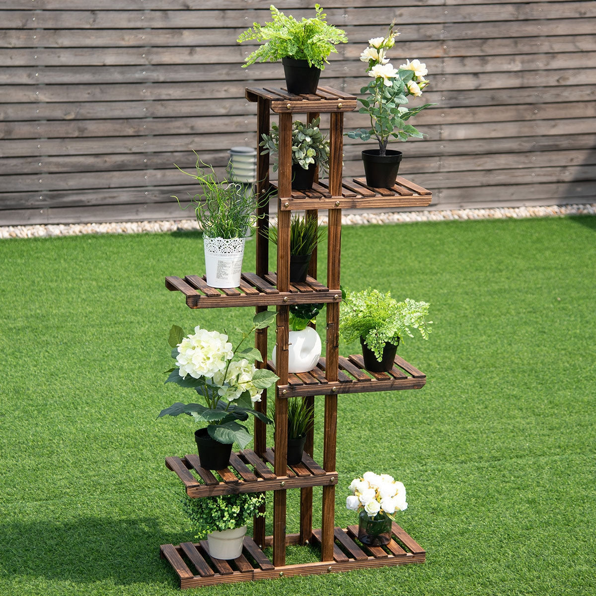 6-Tier Garden Wooden Plant Rack
