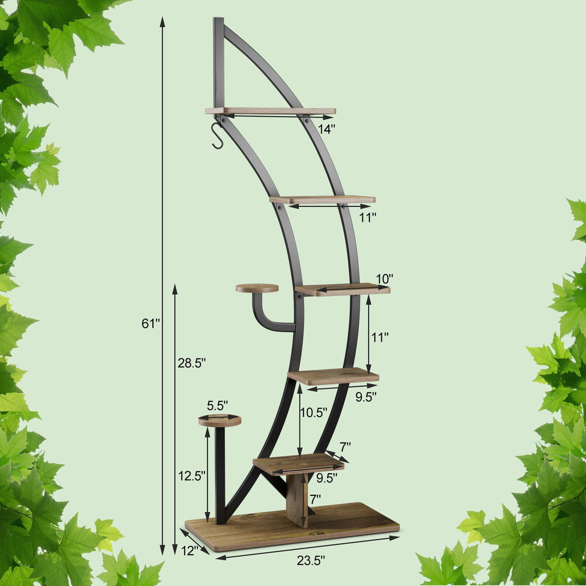 6-Tier Metal Plant Stand for 9 Pots