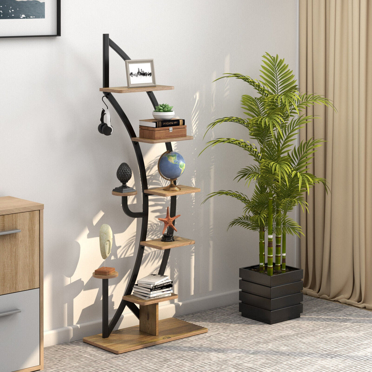 6-Tier Metal Plant Stand for 9 Pots
