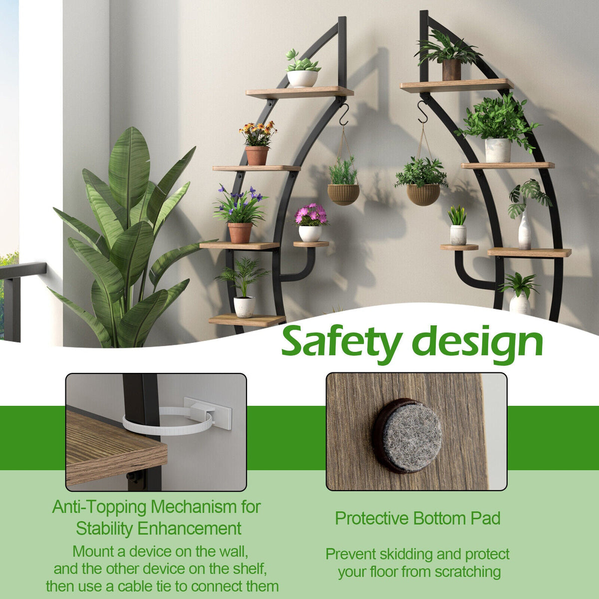 6-Tier Metal Plant Stand for 9 Pots